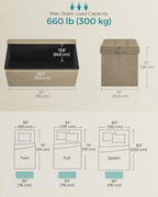 SONGMICS 30 Inches Storage Ottoman, Foldable Bench - Image 3