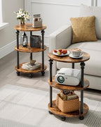 Round Small End Table with Classic Turned Legs, 3 Tier Oval Accent Table - Image 4
