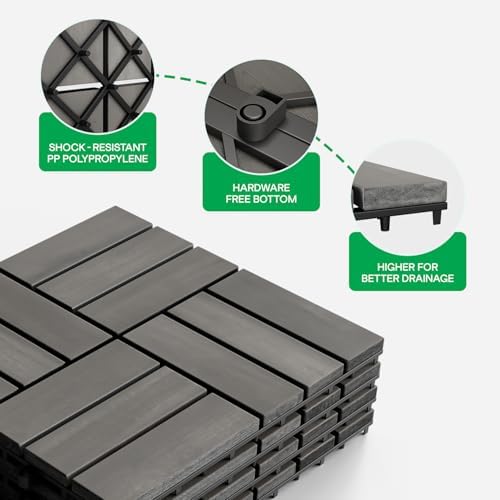 IDZO Interlocking Acacia Deck Tiles 9.6 SQFT - Image 3