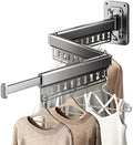 Clothes Drying Rack Wall-Mounted, 3-Fold Retractable Clothes Hanger by HGZBS