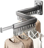 Clothes Drying Rack Wall-Mounted, 3-Fold Retractable Clothes Hanger by HGZBS