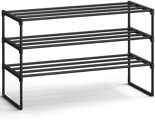 SONGMICS Shoe Rack, 3-Tier Shoe Organizer, Metal Storage Shelf by SONGMICSbySONGMICSHOME