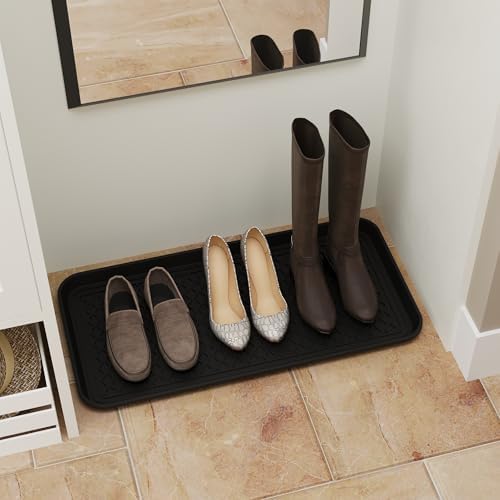 Ottomanson 15" x 30" Multi-Purpose Boot Tray – Waterproof Shoe & Pet Feeding - Image 2