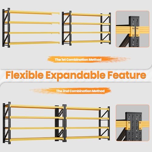 79” Wide Heavy Duty Metal Garage Shelving, Adjustable Storage Shelf - Image 5