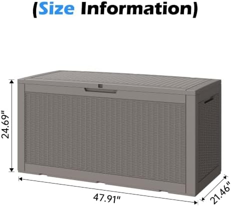 Outdoor Storage Box Waterproof, 100 Gallon Deck Box - Image 2