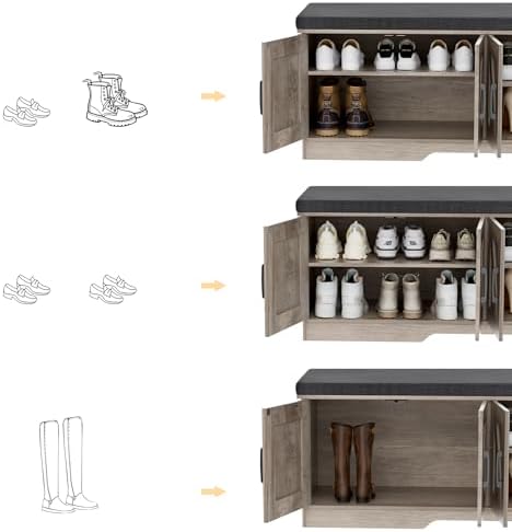 HOMSHO Farmhouse Shoe Storage Bench - Image 6