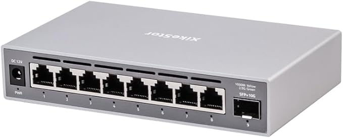 9-Port 2.5G Ethernet Switch, Web Managed Network Switch, VLAN/QoS/STP/IGMP/LACP by XikeStor