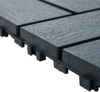 Plastic and Rubber Composite Interlocking Deck Tiles, 44 Pack, Dark Grey - Image 3