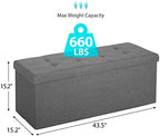 SUPER DEAL 43 Inches Folding Storage Ottoman Bench, Foot Rest - Image 3