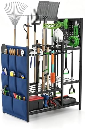 Garden Tool Organizer with Pegboard, Yard Tool Holder Standing by Unknown