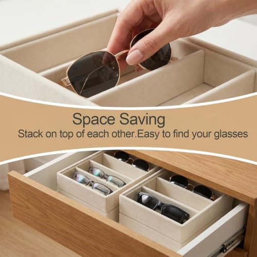 Glasses Storage Organizer Velvet Tray - Image 2
