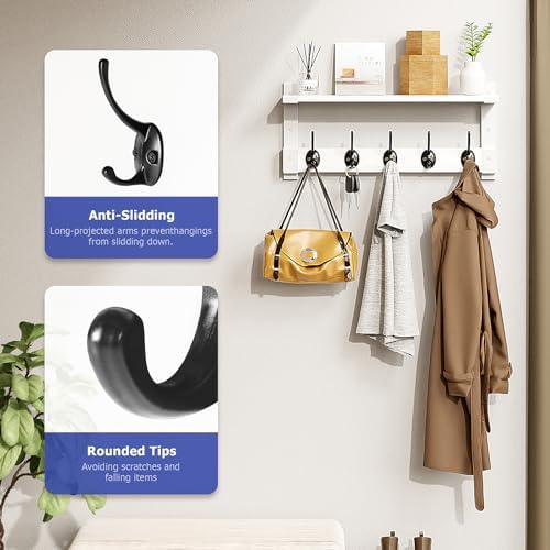 Oraich Wall Hooks with Shelf, Coat Rack Wall Mount - Image 3