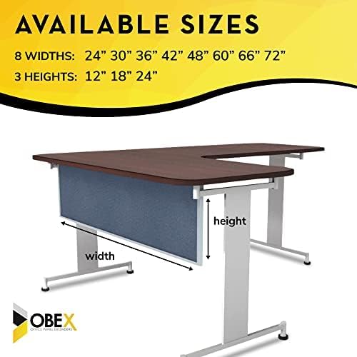 OBEX Acoustic Table Mounted Modesty Desk Privacy & Sound Absorbing Panel for Office Cubicles, 24" x 48", Twilight