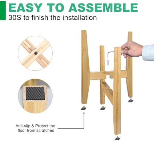 Rnined Plant Stand Indoor, Bamboo Plant Shelf, Adjustable Corner Plants Flower - Image 6