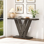 51" Console Table, V-Shaped Entryway Table, Wood Sofa Table Behind Couch - Image 3
