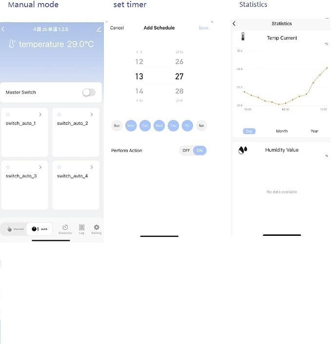 Zigbee Temperature Monitor Controller, 4 Channel 12V Tuya app Remote Dry - Image 6