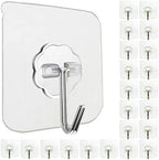Jwxstore 24 Pack Adhesive Wall Hooks Clear 33LB Heavy Duty Sticky Hooks by Jwxstore