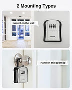 Puroma Key Lock Box Outdoor 4 Digit Code Combination Lockbox House, 2 Gray - Image 2
