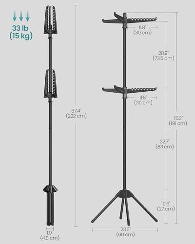 SONGMICS Clothes Drying Rack, 75.6-Inch Drying Rack, 6 Rotatable Arms - Image 6