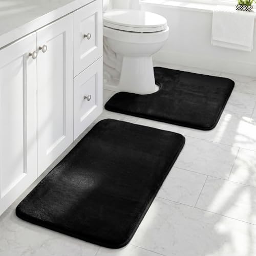 HUXMEYSON Bathroom Rugs Sets 2 Piece, Non-Slip & Quick Dry Bath Mat Set by HUXMEYSON