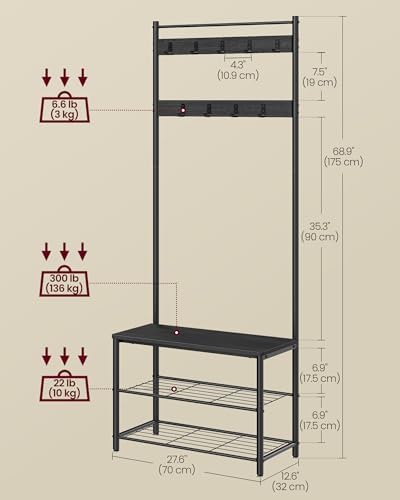 VASAGLE Coat Rack, Hall Tree - Image 6