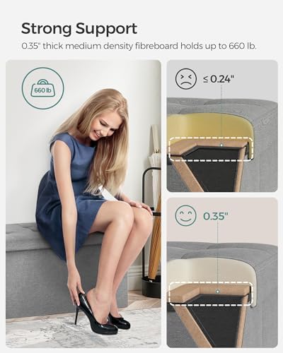 SONGMICS 30 Inches Storage Ottoman, Foldable Bench - Image 5