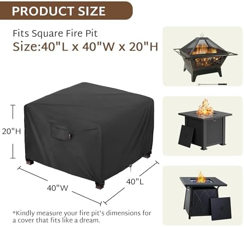 iBirdie Outdoor Fire Pit Cover 40 x 40 inch, - Image 2