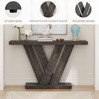51" Console Table, V-Shaped Entryway Table, Wood Sofa Table Behind Couch - Image 6
