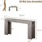 karlott 70.9" Extra Long Console Table, Farmhouse Entryway Table - Image 2