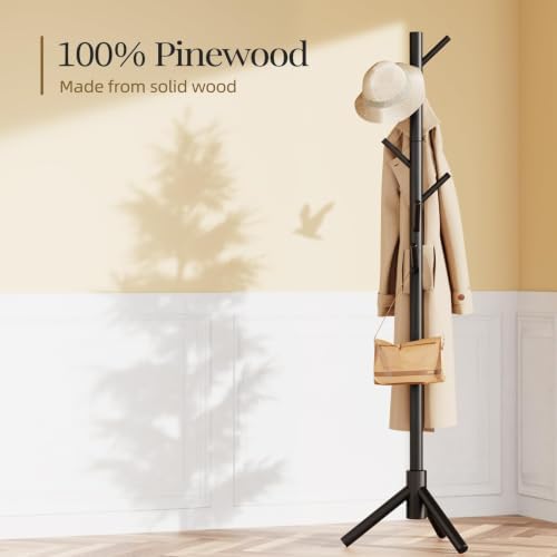 Pipishell Solid Wooden Coat Rack Freestanding - Image 4