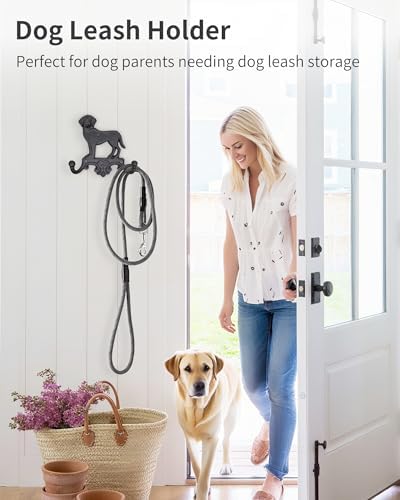 Cast Iron Dog Wall Hooks for Hanging, Heavy Duty Dog Leash Holder for Wall - Image 4