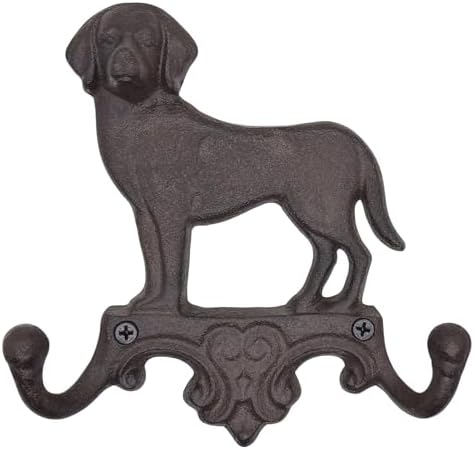 Cast Iron Dog Wall Hooks for Hanging, Heavy Duty Dog Leash Holder for Wall by RIXIGOOD