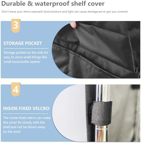 Waterproof Shelf Cover, Outdoor 600D Heavy Duty Dustproof Storage Shelves Cover - Image 6