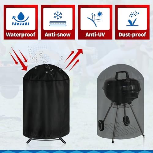 iCOVER Round Grill Cover, Waterproof Charcoal Kettle Grill Cover, UV Resistant - Image 5