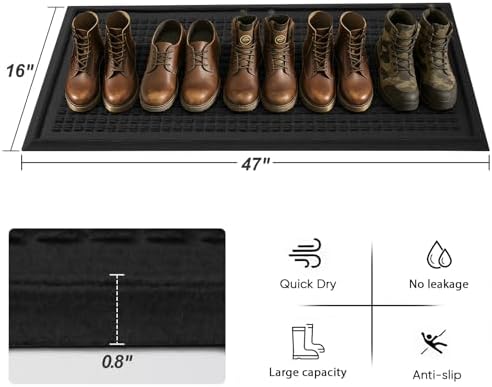HIYARD Boot Tray for Entryway, Non-Slip Shoe Tray Drying Mat, Waterproof Boot - Image 2