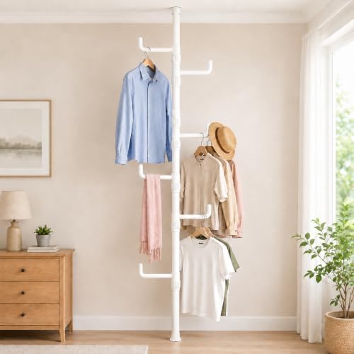 Floor to Ceiling Clothes Drying Rack, Adjustable Tension Pole Laundry Rack by ADEVZO