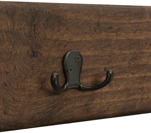 Pomona Solid Wood Entryway Wall Mount Coat Hook, Rustic Brown, 48 Inch - Image 6