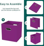 Black Foldable Storage Cubes Bins, Fabric Storage Box Cubes Organizer Baskets - Image 6