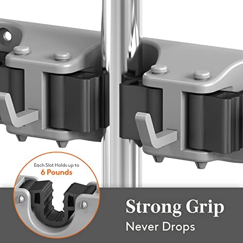 Lifewit Mop and Broom Holder Organizer Wall Hanging Mount, 2 Pack - Image 2