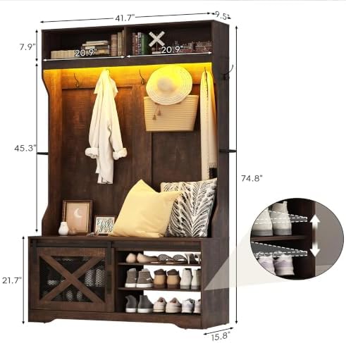 chartustriable 75''H LED Farmhouse Hall Tree - Image 2