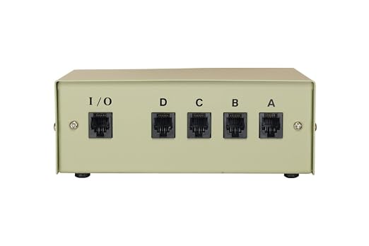 Cablelera ZDMNEEA7-4 4-Way RJ11 Female ABCD Manual Data Switch - Image 2