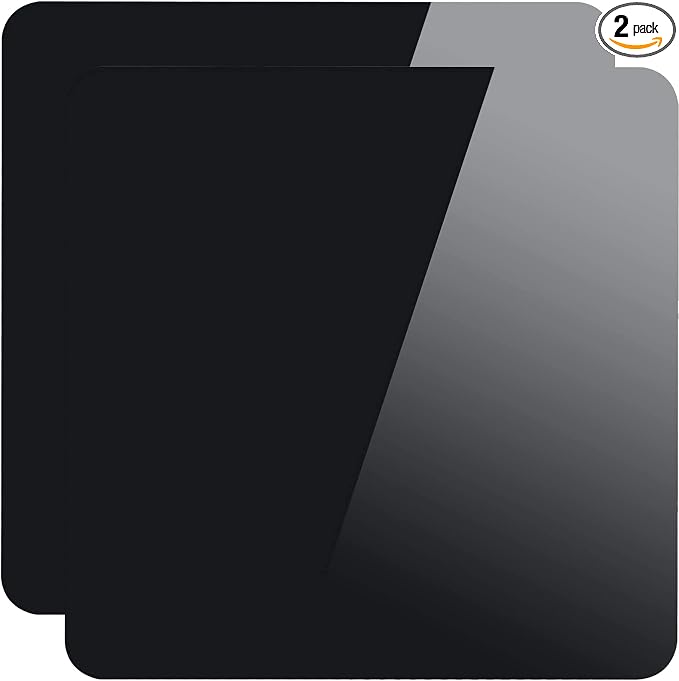 2 Packs 12 x 12 Inch Acrylic Black Reflective Display Table Riser by KINJOEK