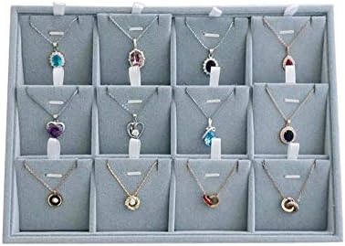 Premium Quality Grey Velvet Stackable Organizer Tray Pendant Necklace Jewelry - Image 3