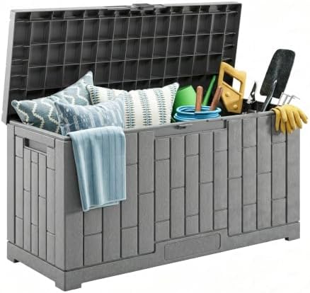 LAUSAINT HOME 60 Gallon Resin Deck Box, Package Delivery Box by LAUSAINTHOME