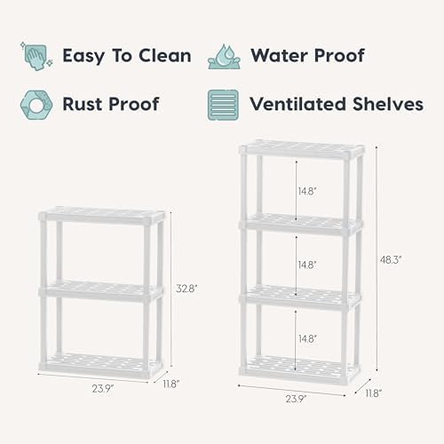 IRIS USA Plastic Storage Shelves |Made in USA| 33"H x 24"W x 12"D - Image 2