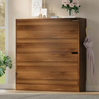 BORNOON Shoe Cabinet with 2 Flip Drawers, Slim Narrow Shoe Storage Cabinet - Image 3