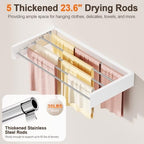 Wall Mounted Clothes Drying Rack Folding Indoor, Foldable Laundry Drying Rack - Image 4