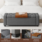 Upholstered Ottoman with Storage Bench - Image 5