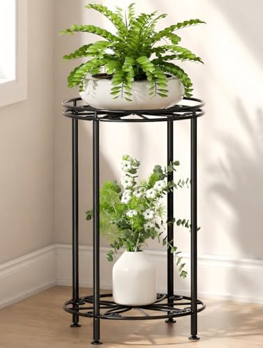 Plant Stand 2-Tier 10.2in Width 16.4in Tall Flower Pot Rack Small Plant Table by Josmimic