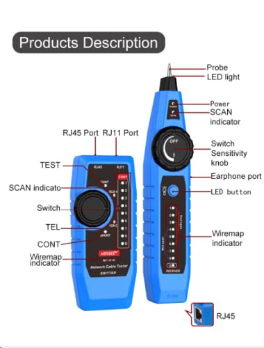 NOYAFA NF-810 Multifunctional Network Cable Tester, Ethernet LAN Network Wire - Image 7